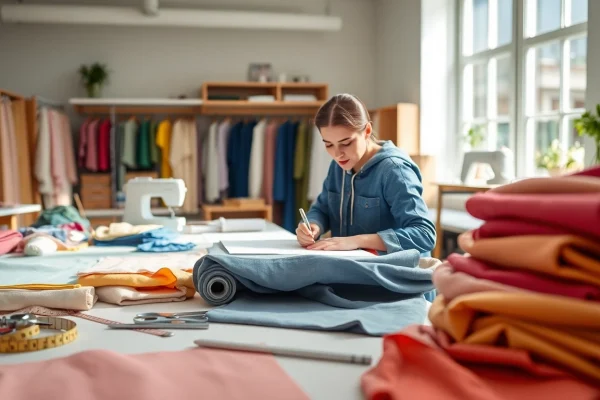 Creëer mode met Punta di Roma stoffen in een trendy studio-omgeving