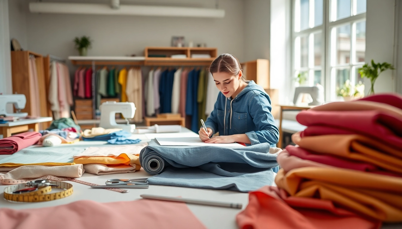 Creëer mode met Punta di Roma stoffen in een trendy studio-omgeving